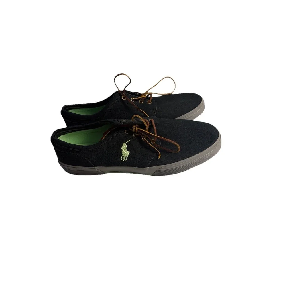 POLO RALPH LAUREN FAXON LOW Black‎ Green  Lifestyle Shoes 15D - Exc